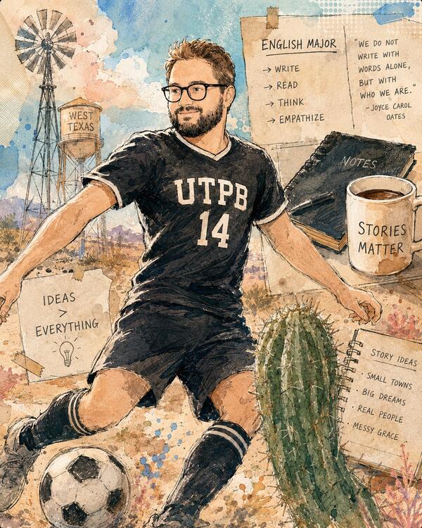 Scott Morgan, Midland Texas, soccer, English major